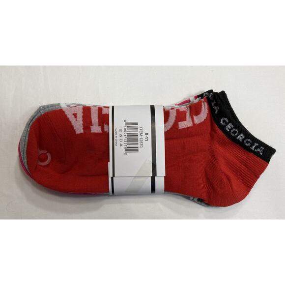 Georgia Bulldogs Socks 2-3Packs Ankle Socks, Women's 9-11, NCAA - Picture 7 of 9
